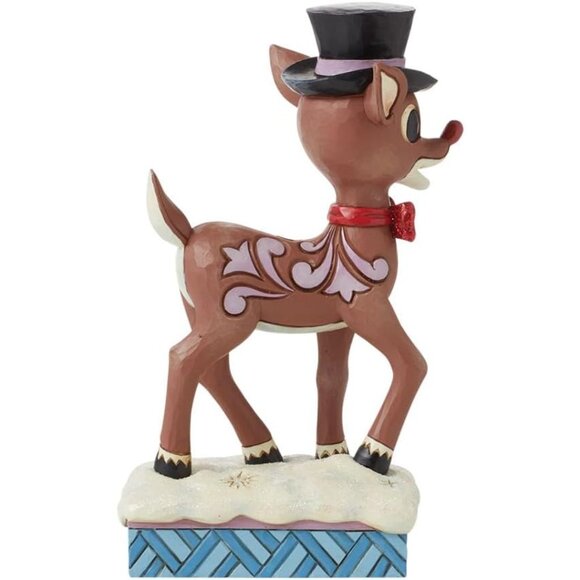 Rudolph Traditions by Jim Shore Reindeer Wearing Top Hat and Bowtie Figurine NIB - Picture 4 of 6